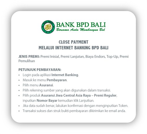 Close Payment Melalui Internet Banking BPD Bali