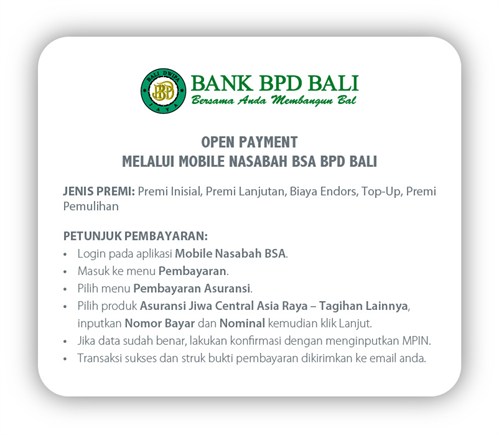Open Payment Melalui Mobile Nasabah BSA BPD Bali