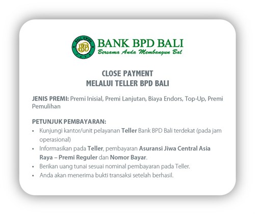 Close Payment Melalui Teller BPD Bali