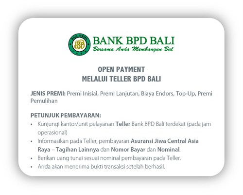 Open Payment Melalui Teller BPD Bali