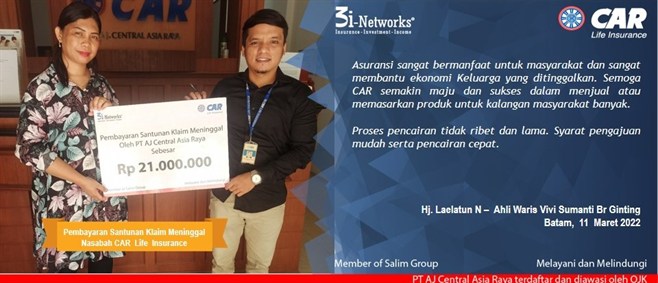 Pembayaran Klaim 3i  An Cita Br Tarigan (Batam)