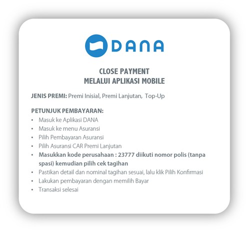 Cara Pembayaran Premi Dana